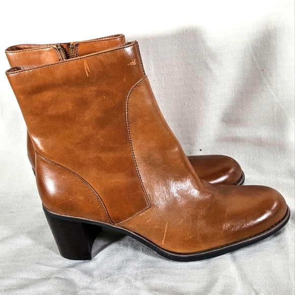 Liz Claiborne Vintage Brown Leather Flex Boots 8.5 - Picture 4 of 6